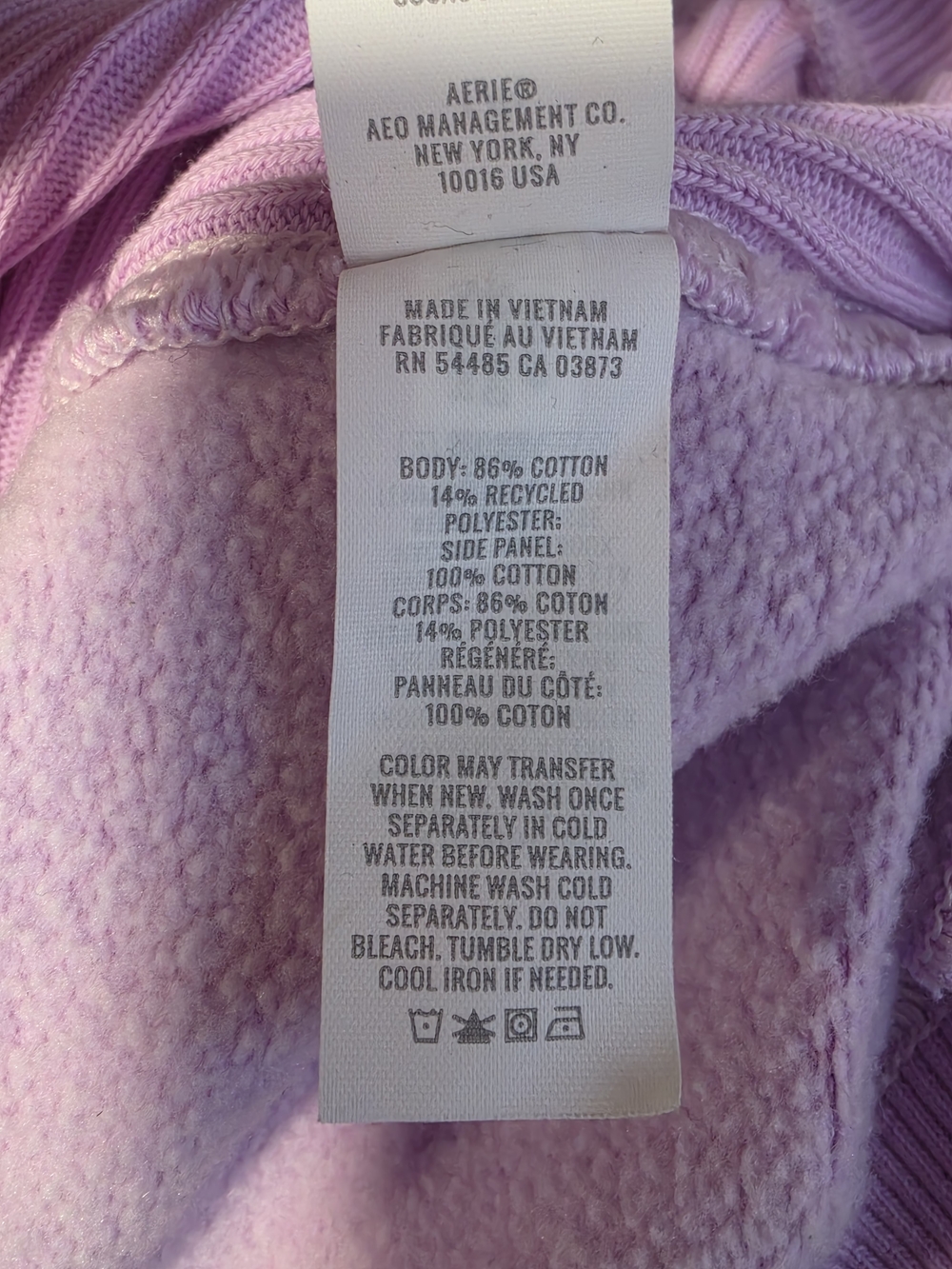 aerie Oversized Ribbed Arm Slits Lilac Crewneck Sweatshirt Women's Size Large - Picture 11 of 13